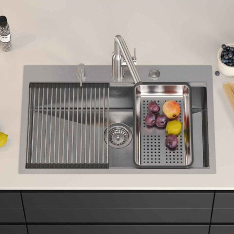 Chiuvetă inox BURT 110 WORKSTATION crom periat [4]