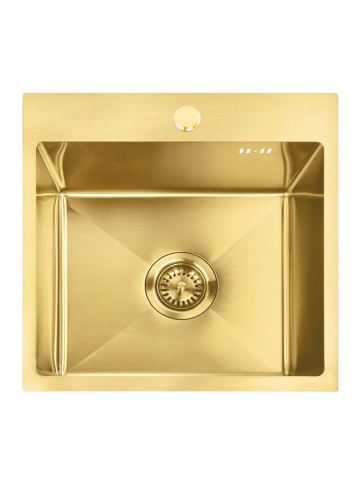 Chiuveta otel inoxidabil REA Leo 40 450x400mm auriu periat set accesorii bucatarie [5]