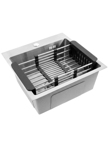 Bucatarie - Chiuveta din otel REA Leo 40 Nickel Periat 450x400x185mm set accesorii