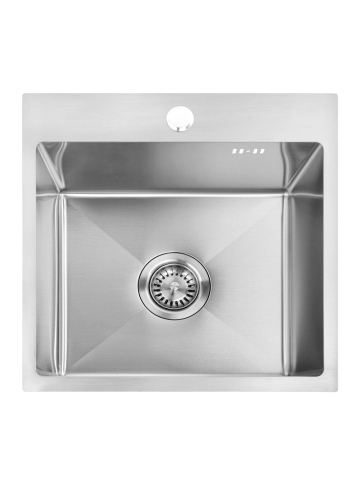 Chiuveta din otel REA Leo 40 Nickel Periat 450x400x185mm set accesorii [5]