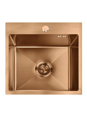 Chiuveta otel inoxidabil REA Leo 40 cupru periat 450x400mm set accesorii bucatarie [4]