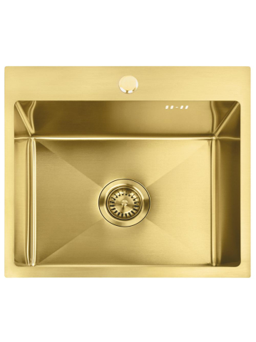 Chiuveta din otel inoxidabil REA Leo 50 auriu periat 500x450x185 mm cu accesorii [5]