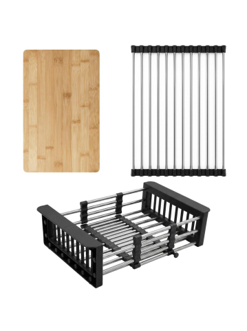 Chiuveta otel inoxidabil REA Leo 50 Nickel Periat 500x450x185 mm set accesorii [6]