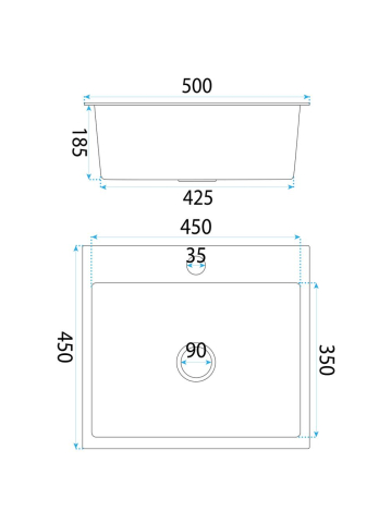 Chiuveta otel inoxidabil REA Leo 50 Nickel Periat 500x450x185 mm set accesorii [8]