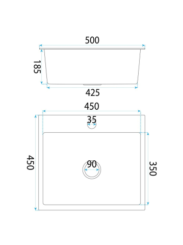 Chiuveta din otel inoxidabil REA Leo 50 negru mat 500x450x185mm cu accesorii [9]