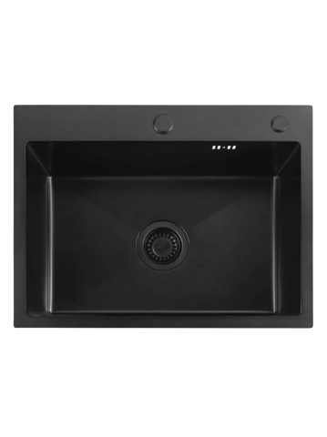 Chiuveta din otel inoxidabil REA Liam negru 580x450x185 mm cu accesorii [6]