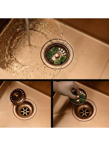 Chiuvetă inox Fin 62x48 cm cu baterie cupru periat [5]