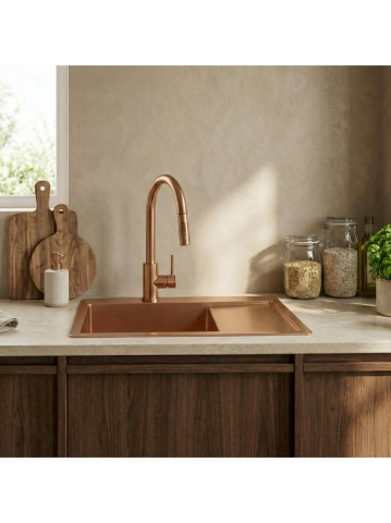 Chiuvetă inox Fin 62x48 cm cu baterie cupru periat [3]