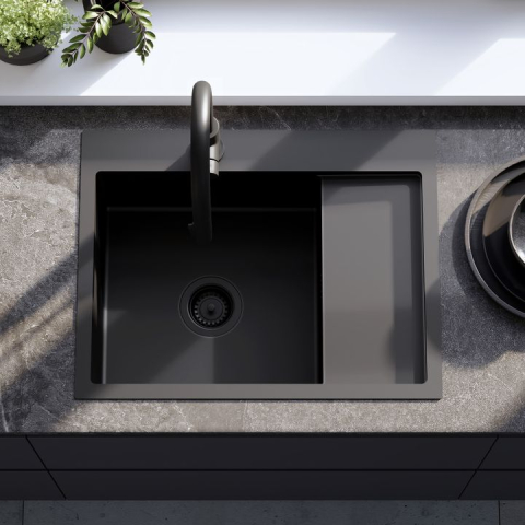 Chiuvetă inox Fin negru [2]