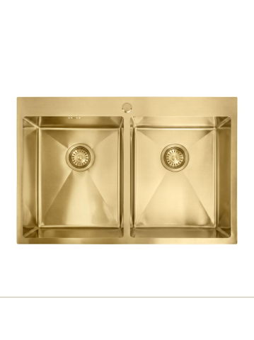 Chiuvetă inox Joel 83x55 cm auriu periat [9]