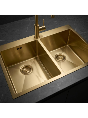 Chiuvetă inox Joel 83x55 cm auriu periat [2]
