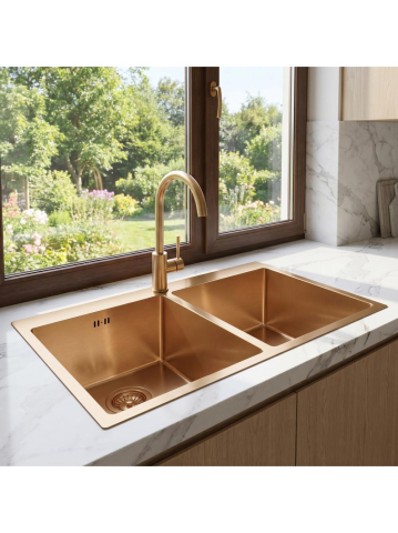 Chiuvetă inox Joel 83x55 cm cupru periat [4]