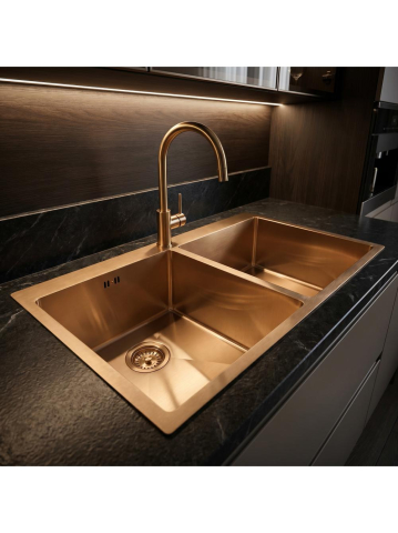 Chiuvetă inox Joel 83x55 cm cupru periat [3]