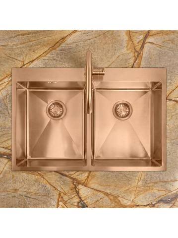 Chiuvetă inox Joel 83x55 cm cupru periat [5]