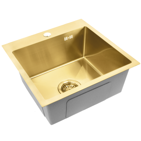 Chiuvetă inox Leo 40 auriu periat [7]