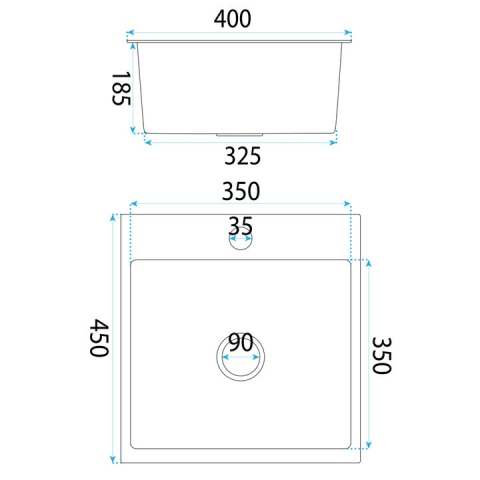 Chiuvetă inox Leo 40 crom periat [7]