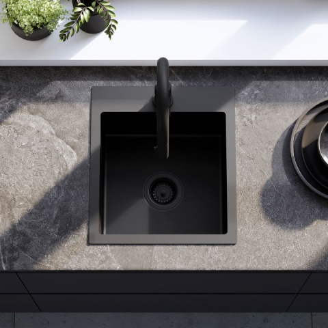 Chiuvetă inox Leo 40 negru [3]