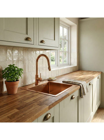 Bucatarie - Chiuvetă inox Leo 40x45 cm cupru periat