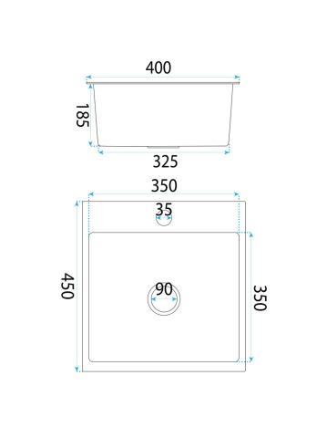 Chiuvetă inox Leo 40x45 cm cu baterie cupru periat [7]