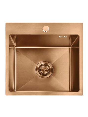 Chiuvetă inox Leo 40x45 cm cu baterie cupru periat [9]