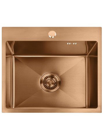 Chiuvetă inox Leo 50x45 cm cu baterie cupru periat [1]