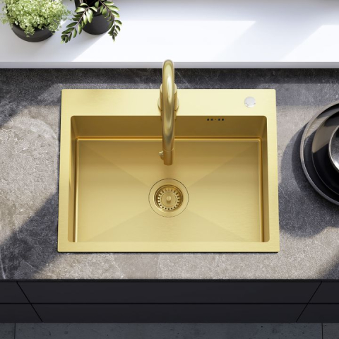 Chiuvetă inox Liam auriu periat [2]