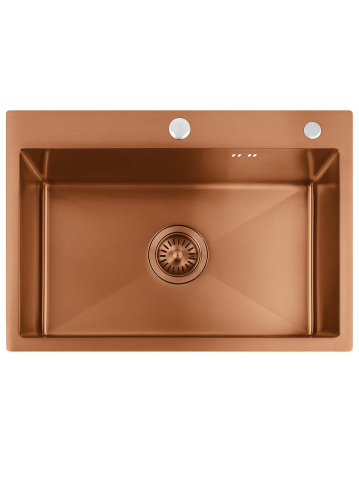 Chiuvetă inox Liam cu baterie cupru periat [1]