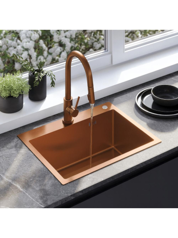 Bucatarie - Chiuvetă inox Liam cu baterie cupru periat