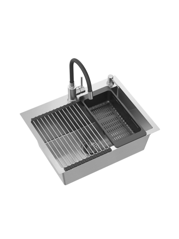 Chiuvetă inox LUKE 110 WORKSTATION cu baterie crom periat [2]