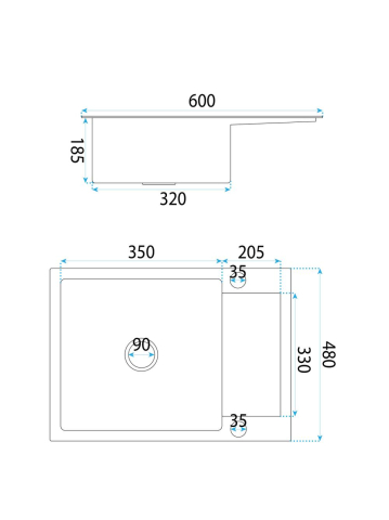 Chiuvetă inox Paul 60x48 cm cu baterie cupru periat [9]