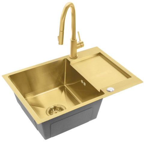 Chiuvetă inox Paul auriu periat [6]