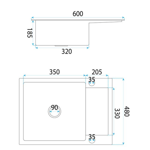 Chiuvetă inox Paul auriu periat [9]