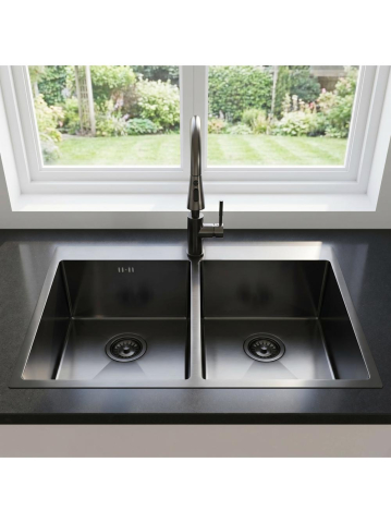 Chiuvetă inox Rea Joel 83x55 cm negru [6]