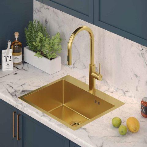 Chiuvetă inox RUSSEL 110 auriu [2]