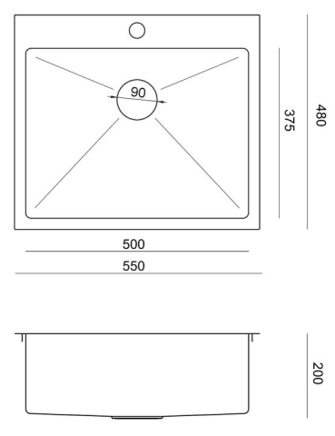 Chiuvetă inox RUSSEL 110 auriu [3]