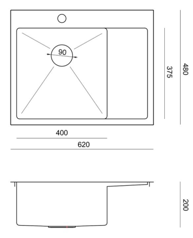 Chiuvetă inox RUSSEL 116  crom periat [7]