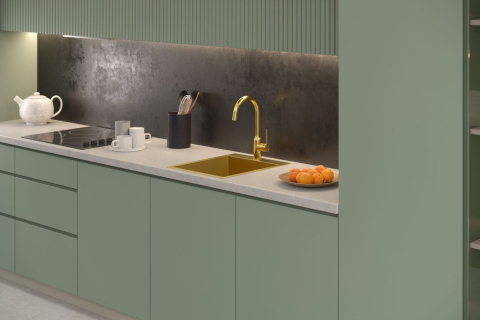 Chiuvetă inox RUSSEL 90 auriu [4]