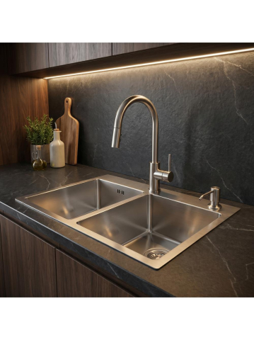 Chiuvetă inox Toby 56x48 cm crom periat [5]