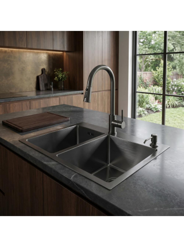 Chiuvetă inox Toby 56x48 cm negru [6]
