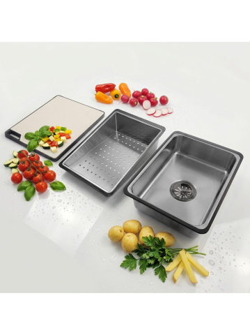 Chiuvetă multifuncțională din oțel 10 în 1 REA Alonzo 75x46 cm crom periat [6]