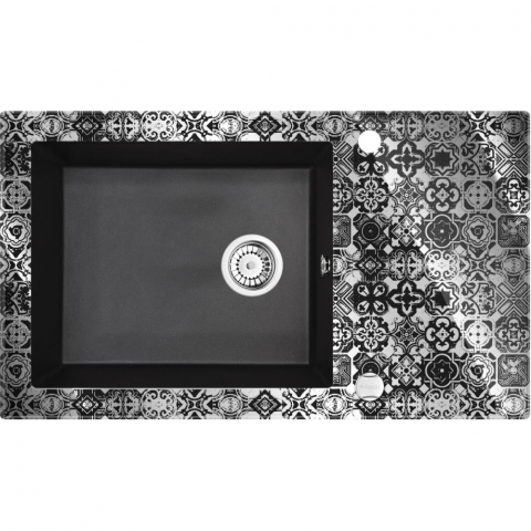 Bucatarie - Chiuveta sticla-granit Deante Capella Precious 50x86 cm gri/grafit