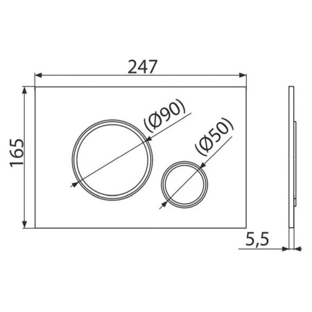 Clapeta de actionare, AlcaPlast, alb/cromat lucios [1]