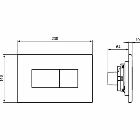 Clapeta de actionare dubla comanda Ideal Standard Solea P2 negru mat actionare pneumatica [2]