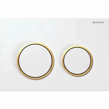 Rezervoare wc - Clapeta de actionare Geberit Omega20 alb/inele aurii