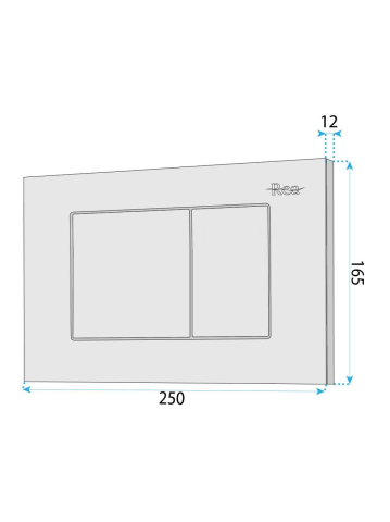 Clapeta rezervor incastrat Rea Tip J K011A-Q Slim 024N argintiu satinat 245x165x40 mm [9]