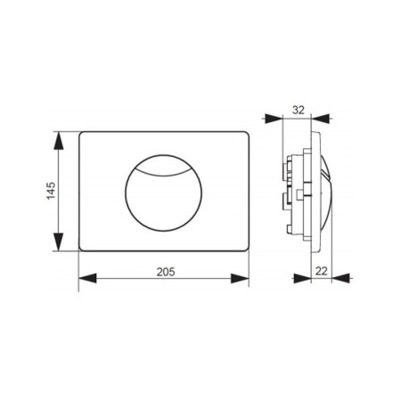 Clapeta Villeroy & Boch, ViConnect, actionare dubla, 20 x 14 x 5 cm, alb [1]