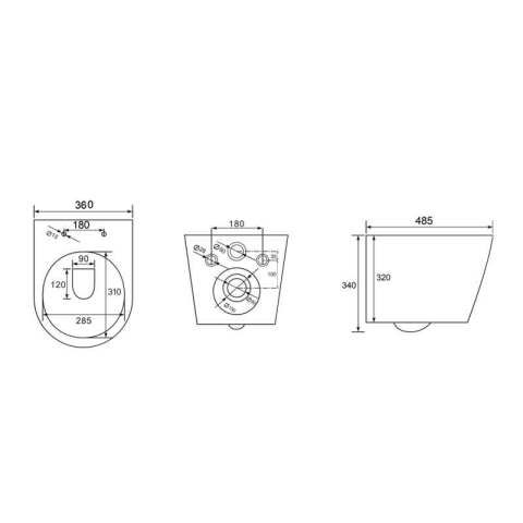 CLEO (TORNADO), ALB, VAS WC SUSPENDAT, CU SPALARE VARTEJ, CU CAPAC SOFT COSE SI QUICK RELEASE, 48,5X36X34CM, M201 [2]