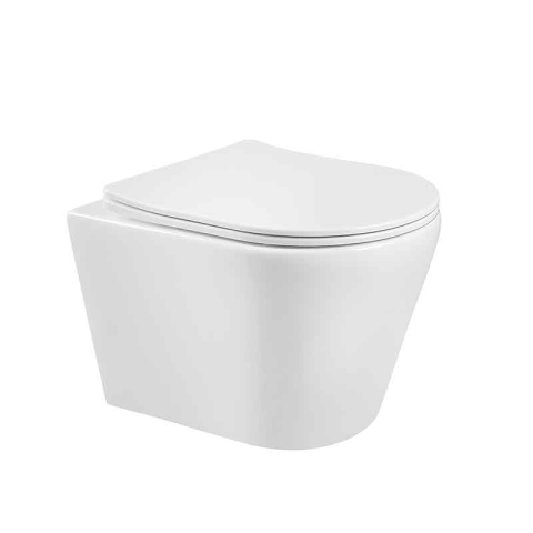 Vase wc - CLEO (TORNADO), ALB, VAS WC SUSPENDAT, CU SPALARE VARTEJ, CU CAPAC SOFT COSE SI QUICK RELEASE, 48,5X36X34CM, M201