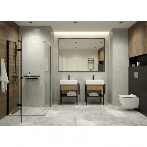 Coloana de dus cu baterie monocomanda negru mat Deante Hiacynt [2]