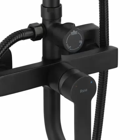 Coloana de dus cu baterie monocomanda negru mat Rea Argus [4]